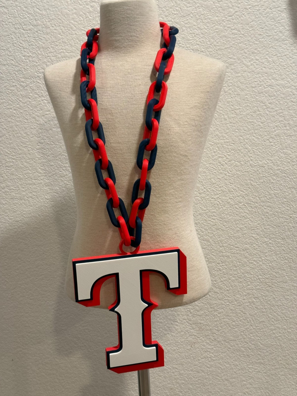 Texas Rangers Oversized Turnover Chain Necklace Pendant HandMade 3D Printed