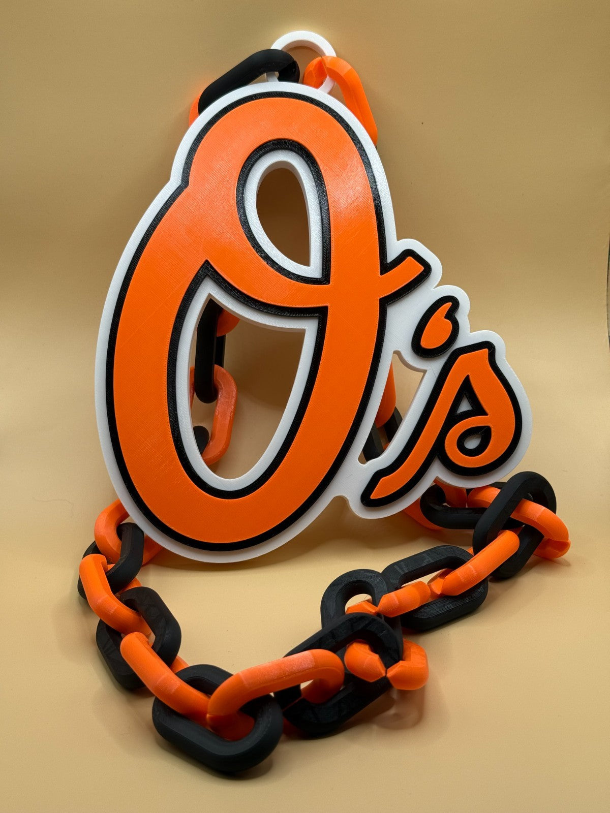 Baltimore Orioles Oversized Necklace Pendant Turnover Chain HandMade 3D Printed