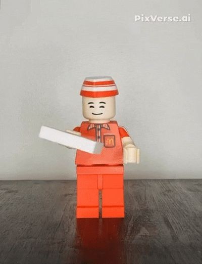 Vintage McDonalds Brick Figure 8 inches tall 3D Printed Lego Inspired