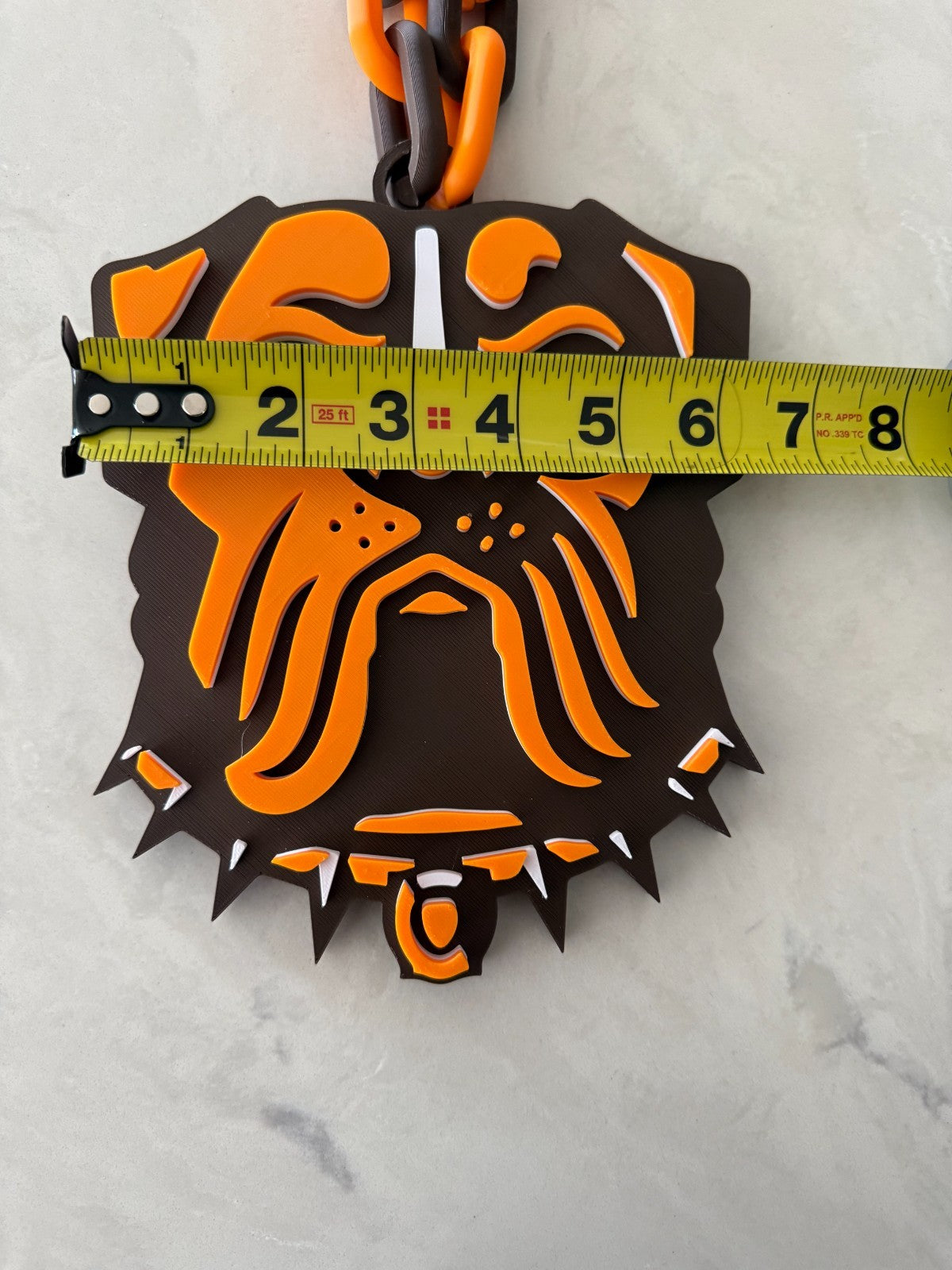 Cleveland Browns Oversized Necklace Turnover Chain Pendant HandMade 3D Printed
