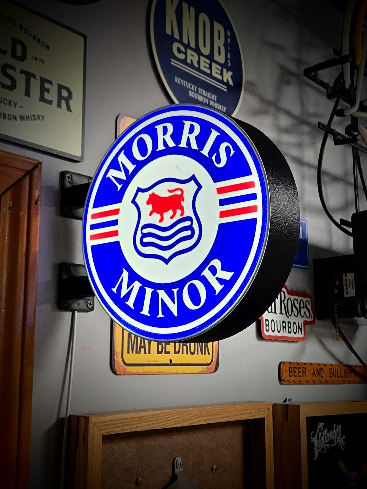 MORRIS MINOR 12 Inch Light Box LED Sign 3D Printed Wall Decor Man Cave Garage