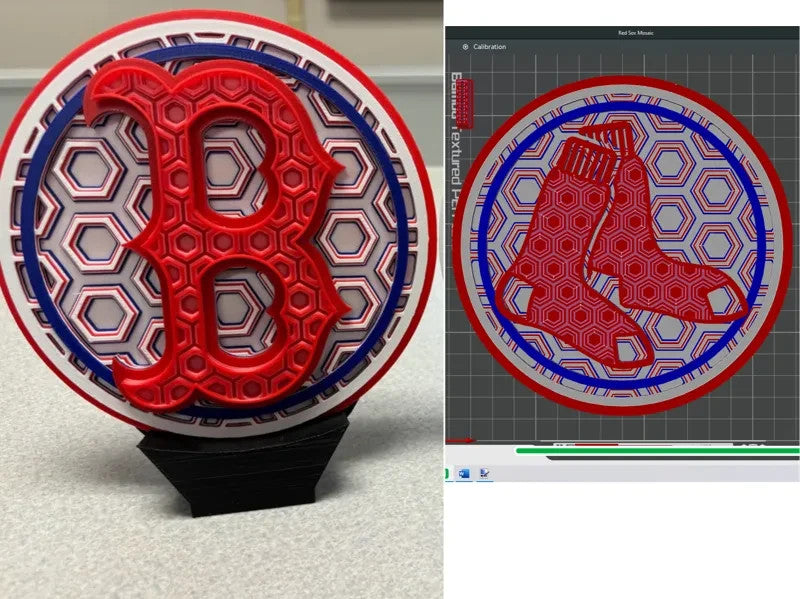 Boston Red Sox Wall Art Or Display 3D printed Dimensional Mosaic
