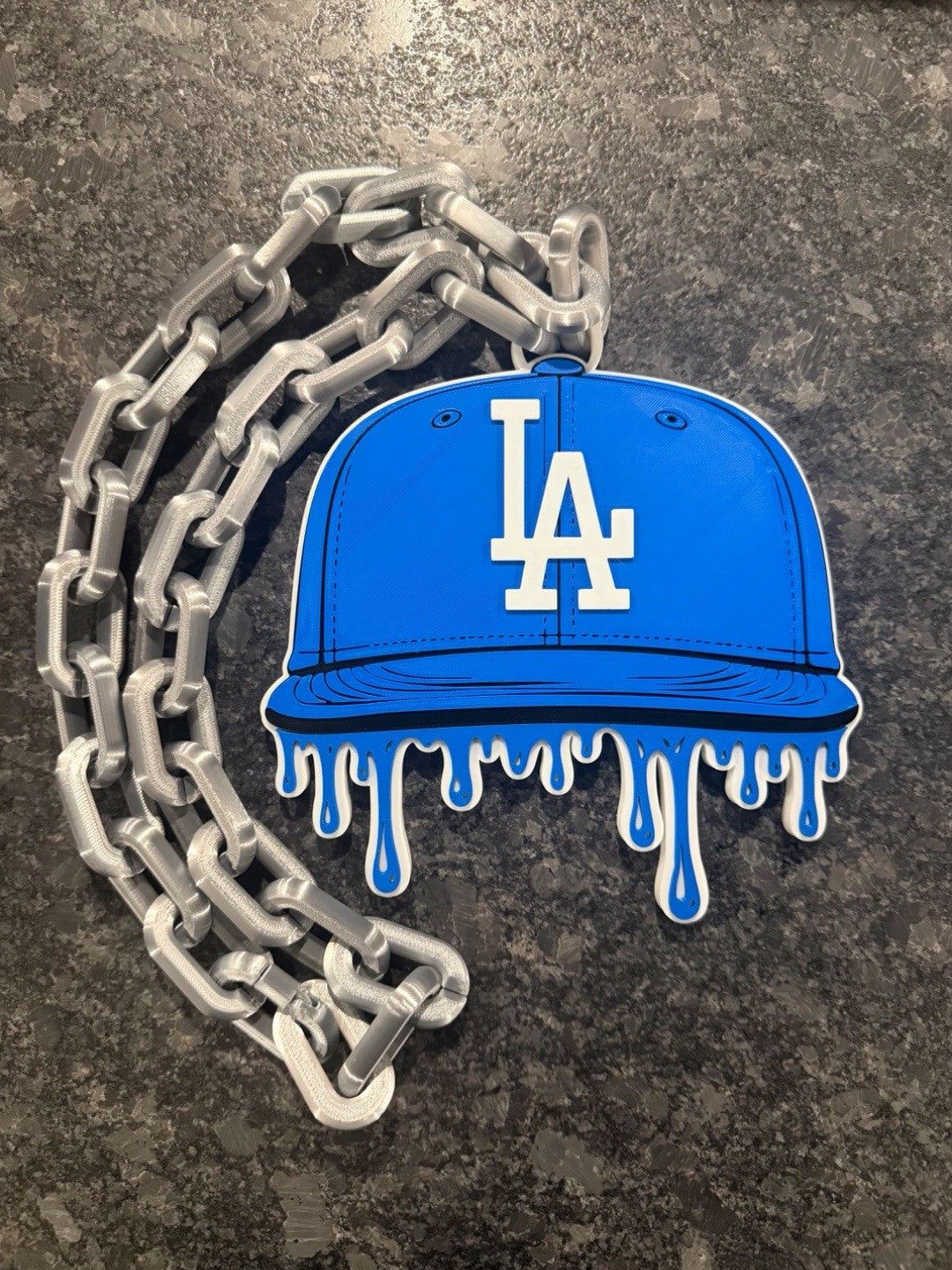 Los Angeles Dodgers Drip Cap Hype Fan Chain Neckless New