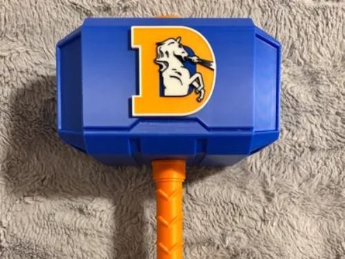 Football Broncos Throwback Themed Mjolnir Thor's Hammer