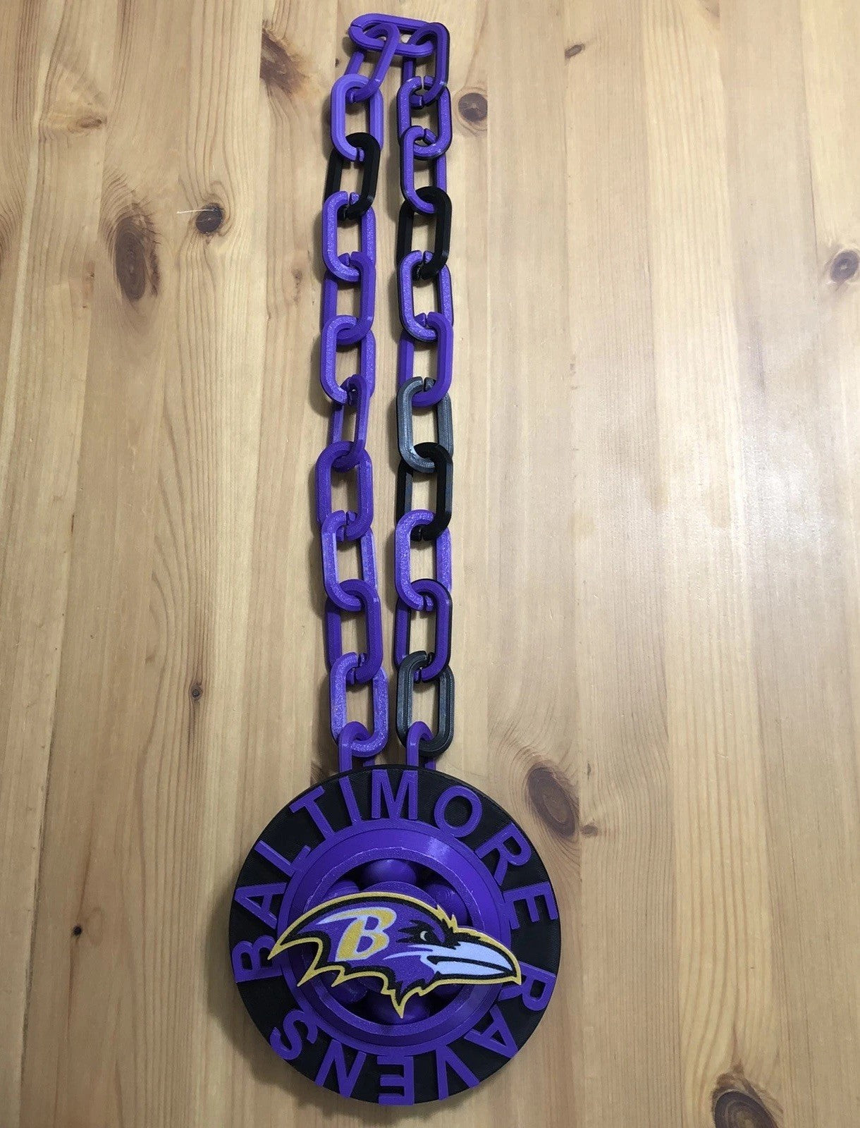 Baltimore Ravens 3D Printed Spinning Fan Chain Purple Black Football NFL