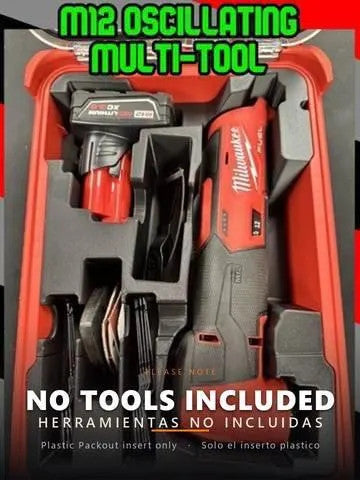 Packout Insert 3D Printed ABS Organizer For M12 Oscillating Multi-Tool 2526-20 M