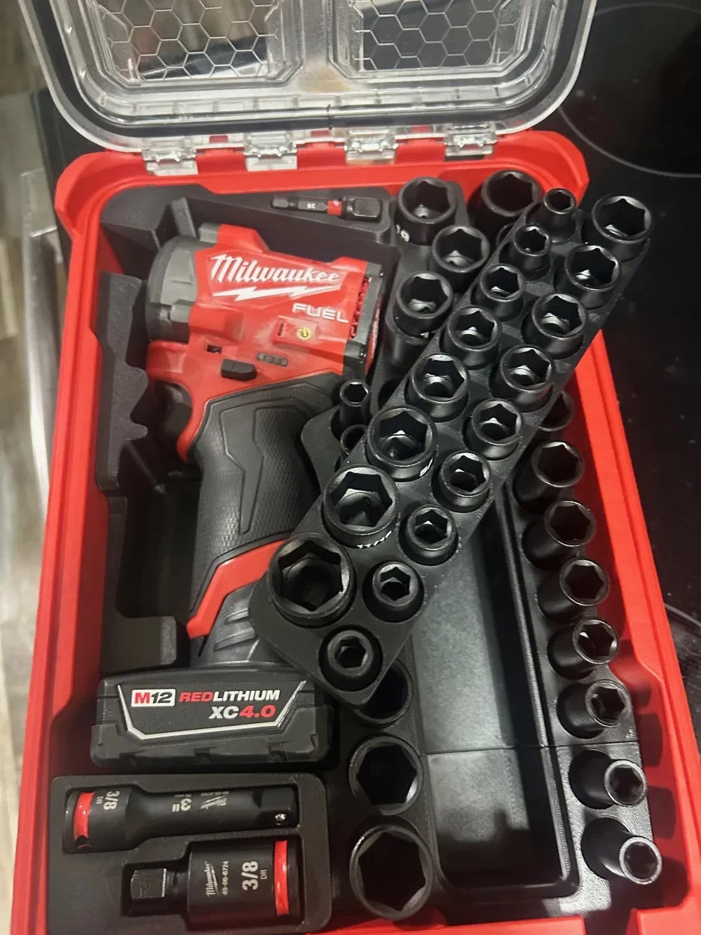 Milwaukee M12 FUEL Stubby 3/8 in Impact Wrench Socket Set PACKOUT Insert Only