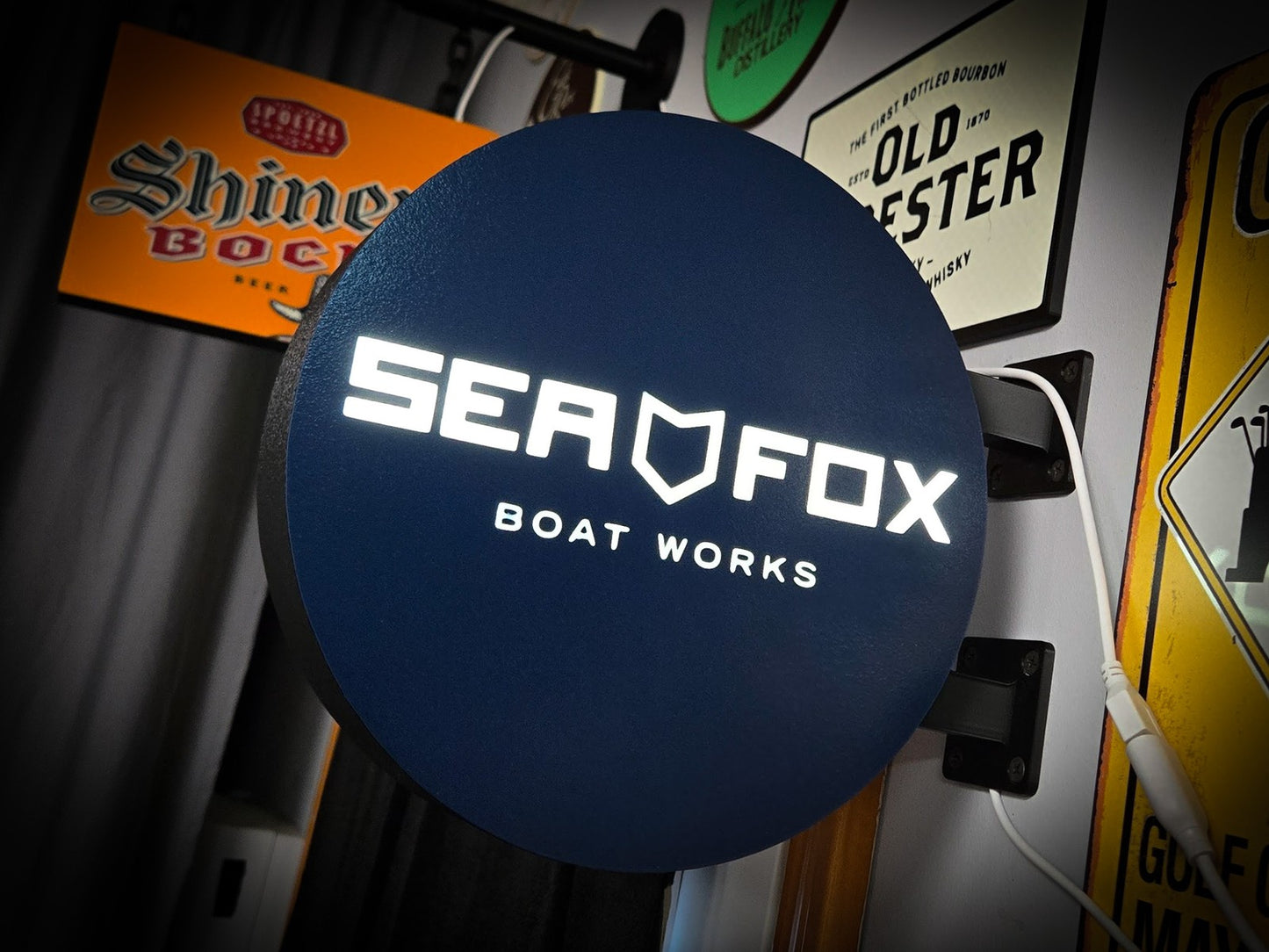 SEA FOX Boats 12 Inch Light Box LED Sign 3D Printed Wall Decor Man Cave Garage
