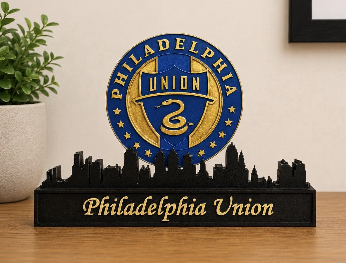 Philadelphia Union 9” Skyline Office Desk Decor Sign Man Cave Soccer Fan Gifts