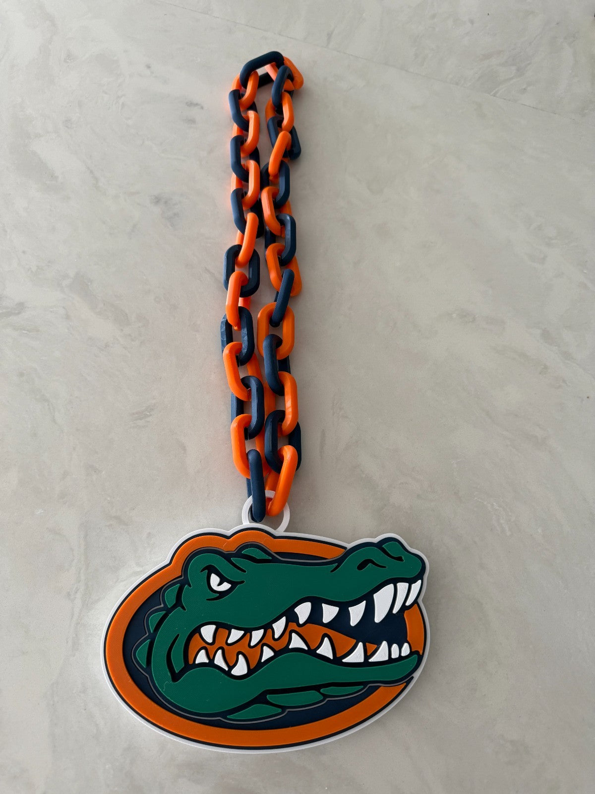 Florida Gators Logo Necklace Oversized Turnover Chain Handmade 3D Printed