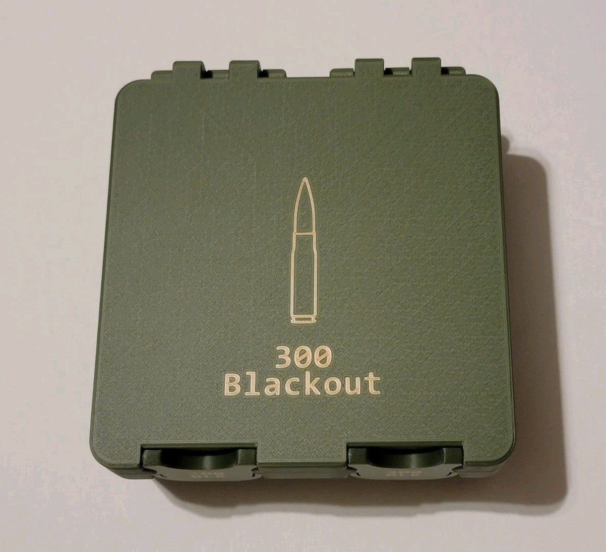 300 Blackout Ammo Box Snap Lock 100 rd 3D Printed Large Can Olive Green Gold Pla