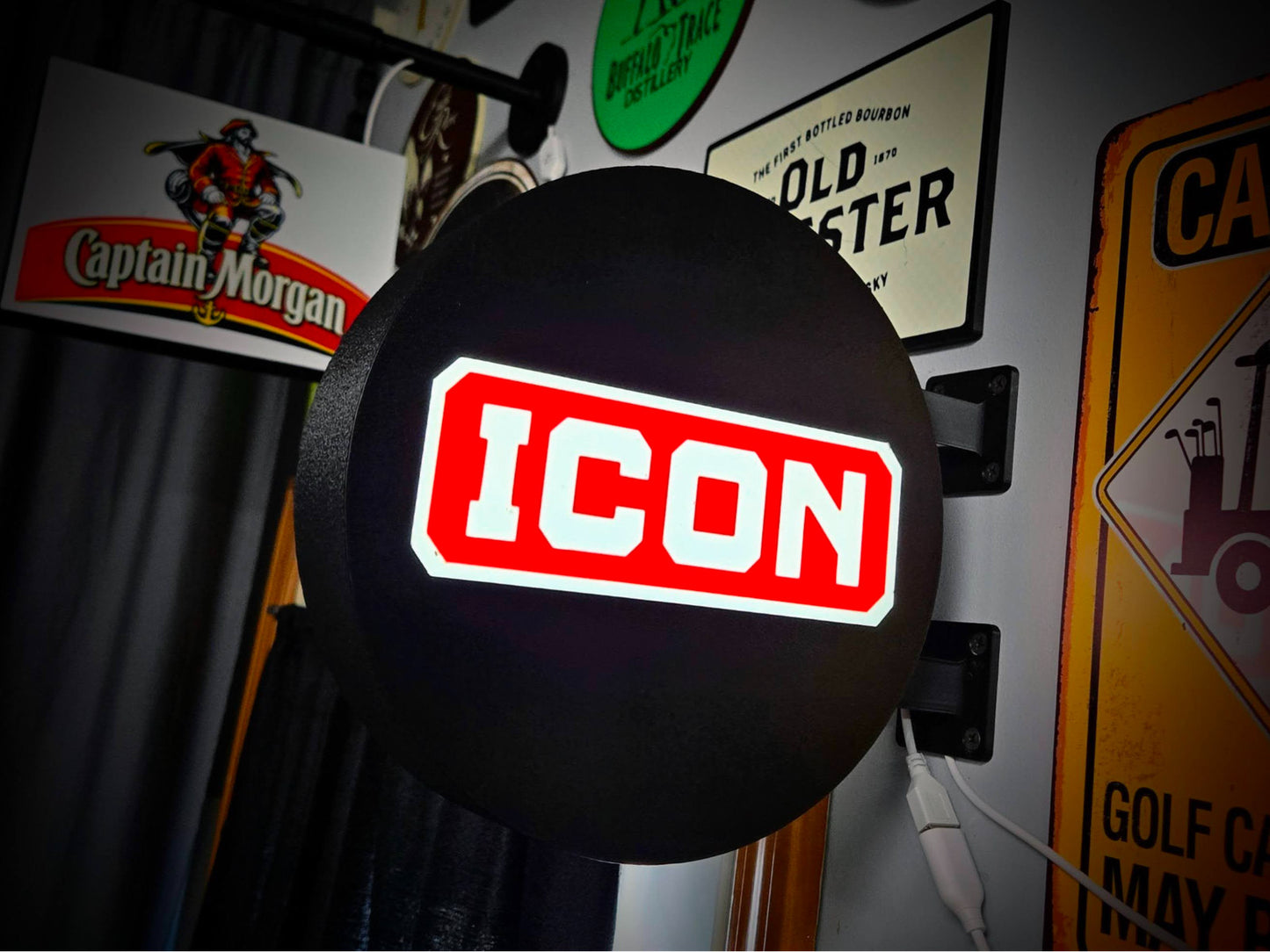 ICON TOOLS 12 Inch Light Box LED Sign 3D Printed Wall Decor Man Cave Garage