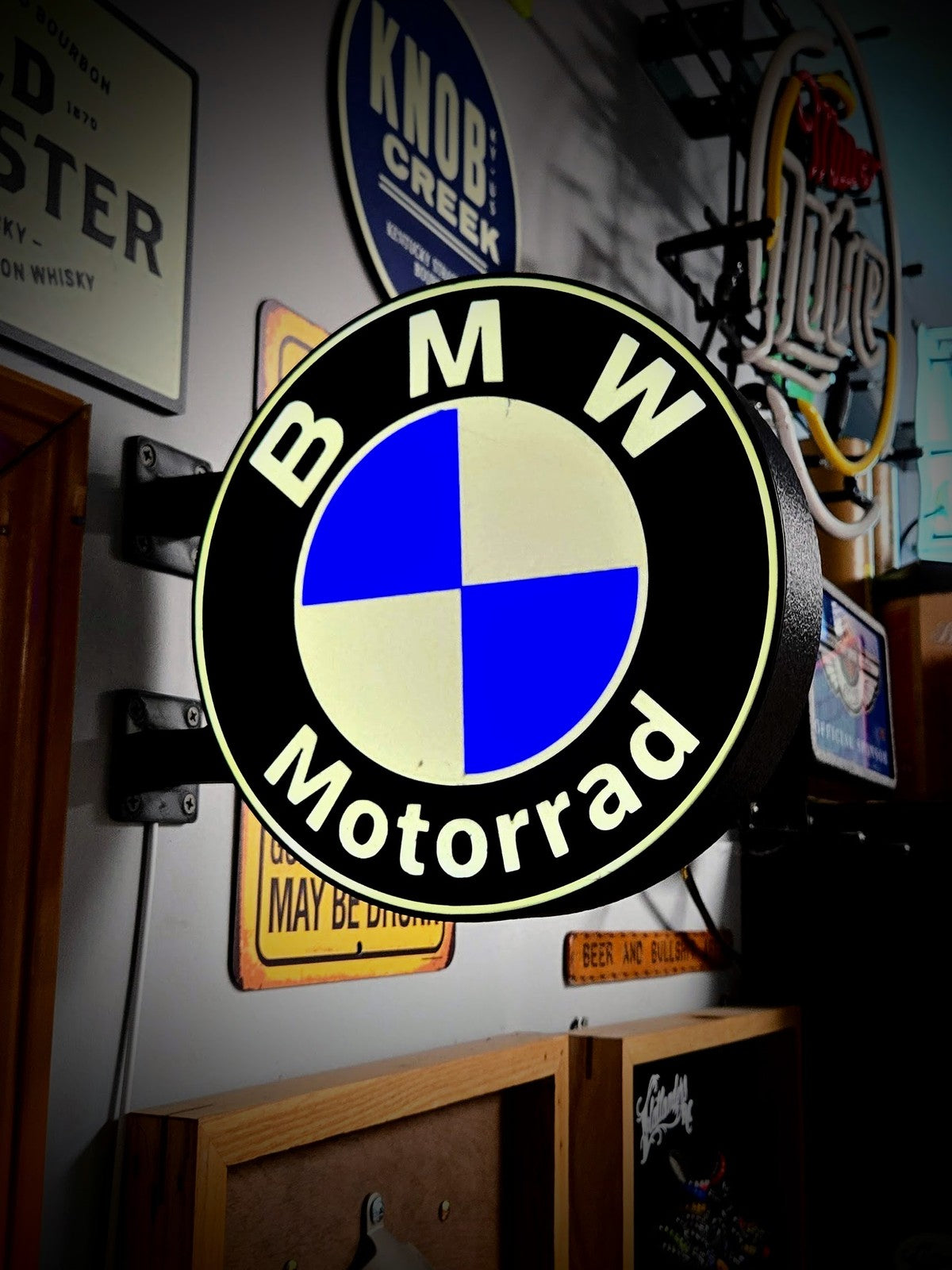 BMW MOTORRAD 12 Inch Light Box LED Sign 3D Printed Wall Decor Man Cave Garage