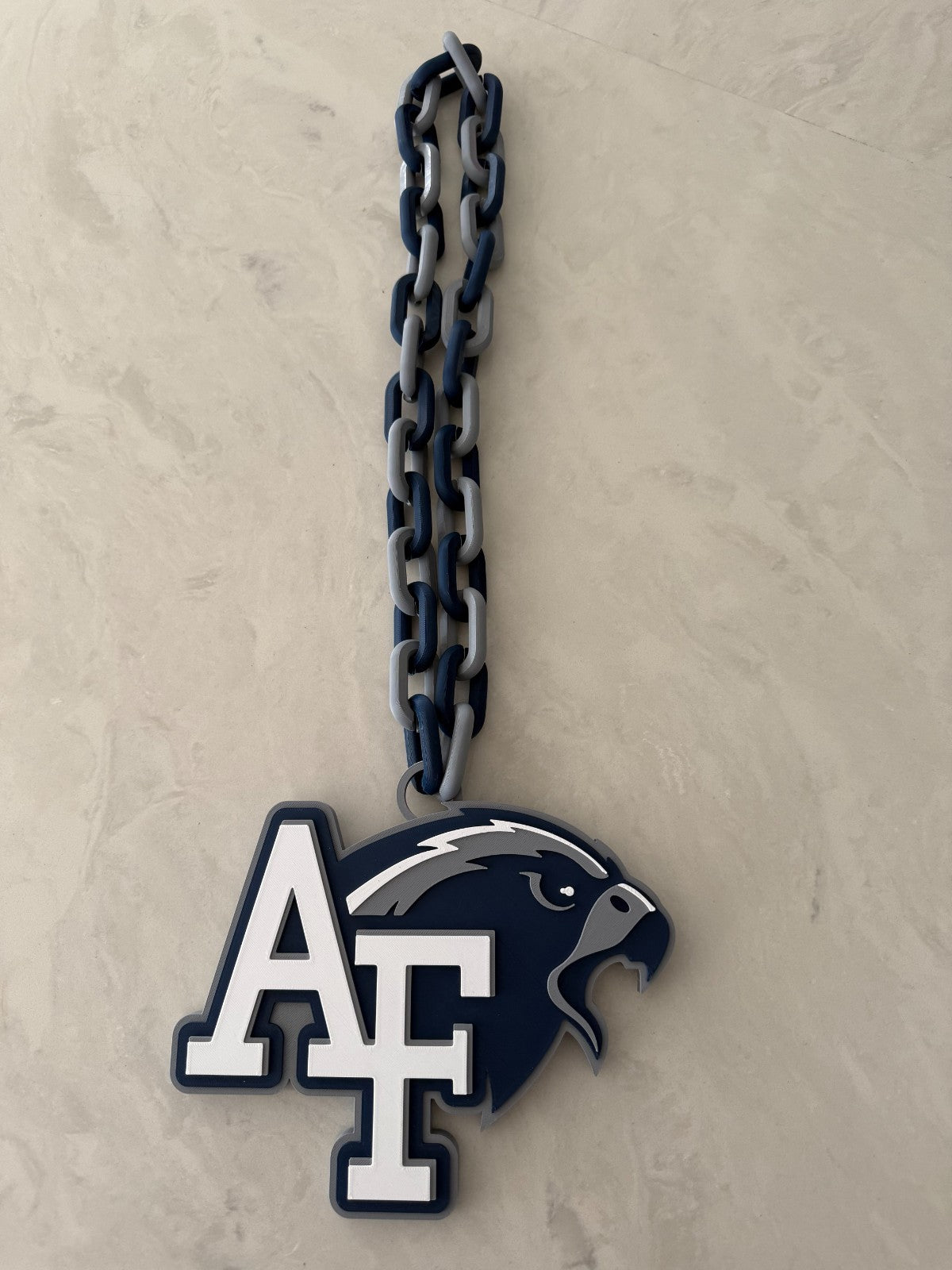 Air Force Falcons Logo Oversized Necklace  Turnover Chain HandMade 3D Printed