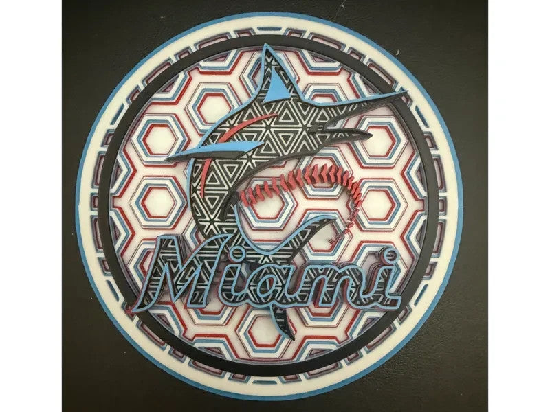 Miami Dolphins Wall Art Or Display 3D printed Dimensional Mosaic
