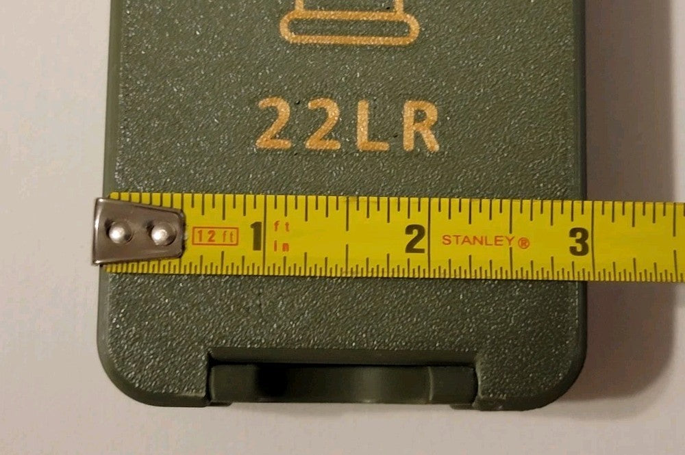 3D Printed 22LR Ammo Box Snap Lock 120 rd Storage Olive Green Gold Black Pla