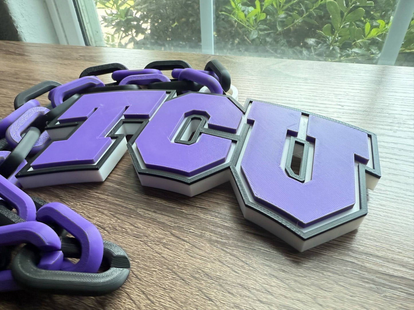 TCU Horned Frogs Oversized Necklace, Pendant Chain