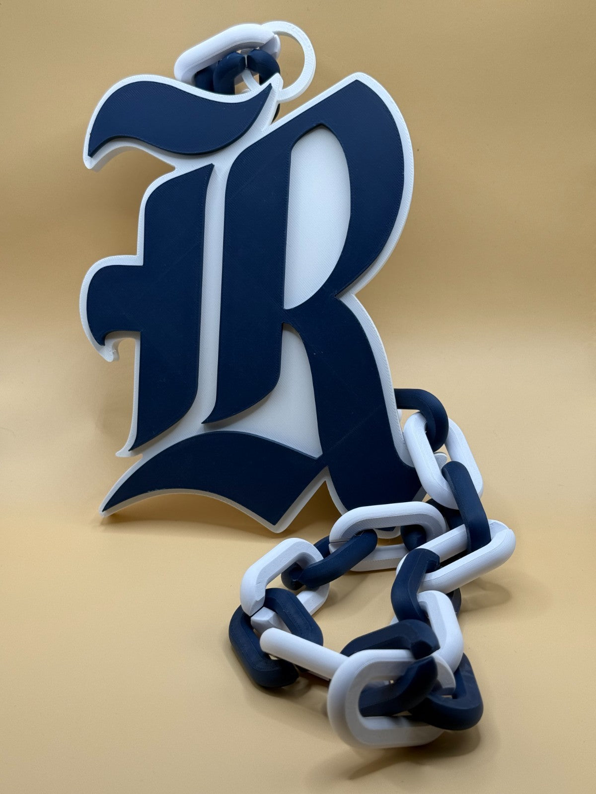 Rice Owls Logo Necklace Oversized Turnover Chain HandMade 3D Printed