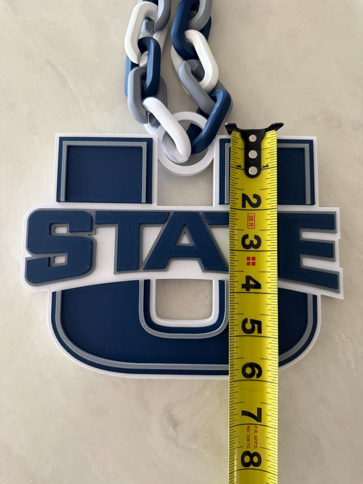 Utah State Aggies Logo Oversized Necklace Hype Pendant Chain HandMade 3D Printed