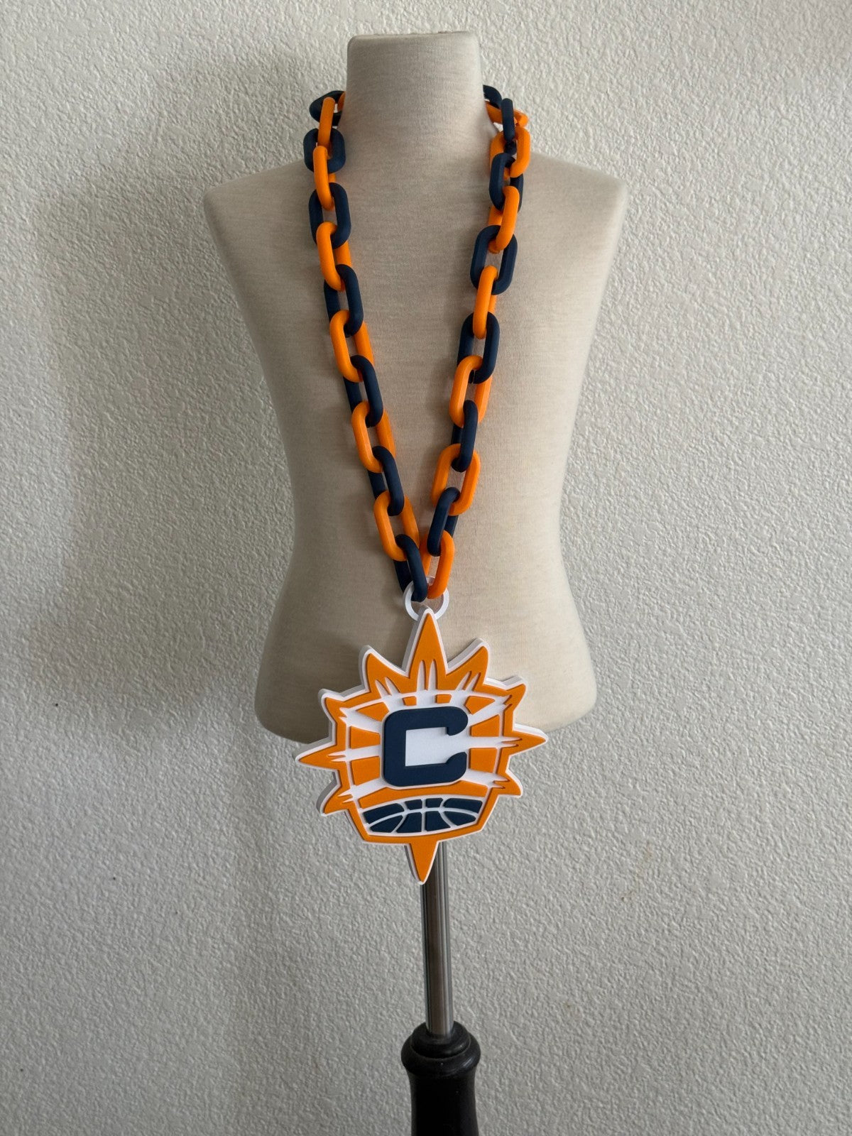 Connecticut Sun Oversized Necklace, Hype Turnover Chain WNBA HandMade 3D Printed