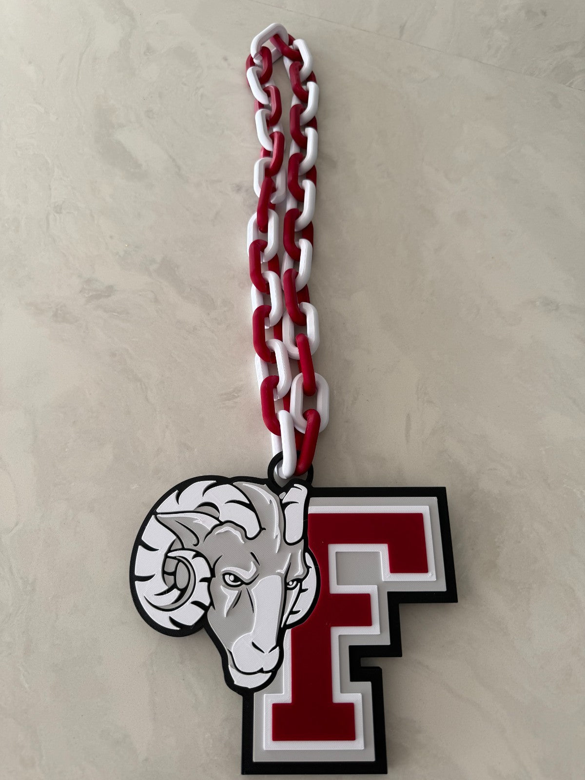 Fordham Rams Oversized Logo Necklace, Hype Turnover Chain HandMade 3D Printed
