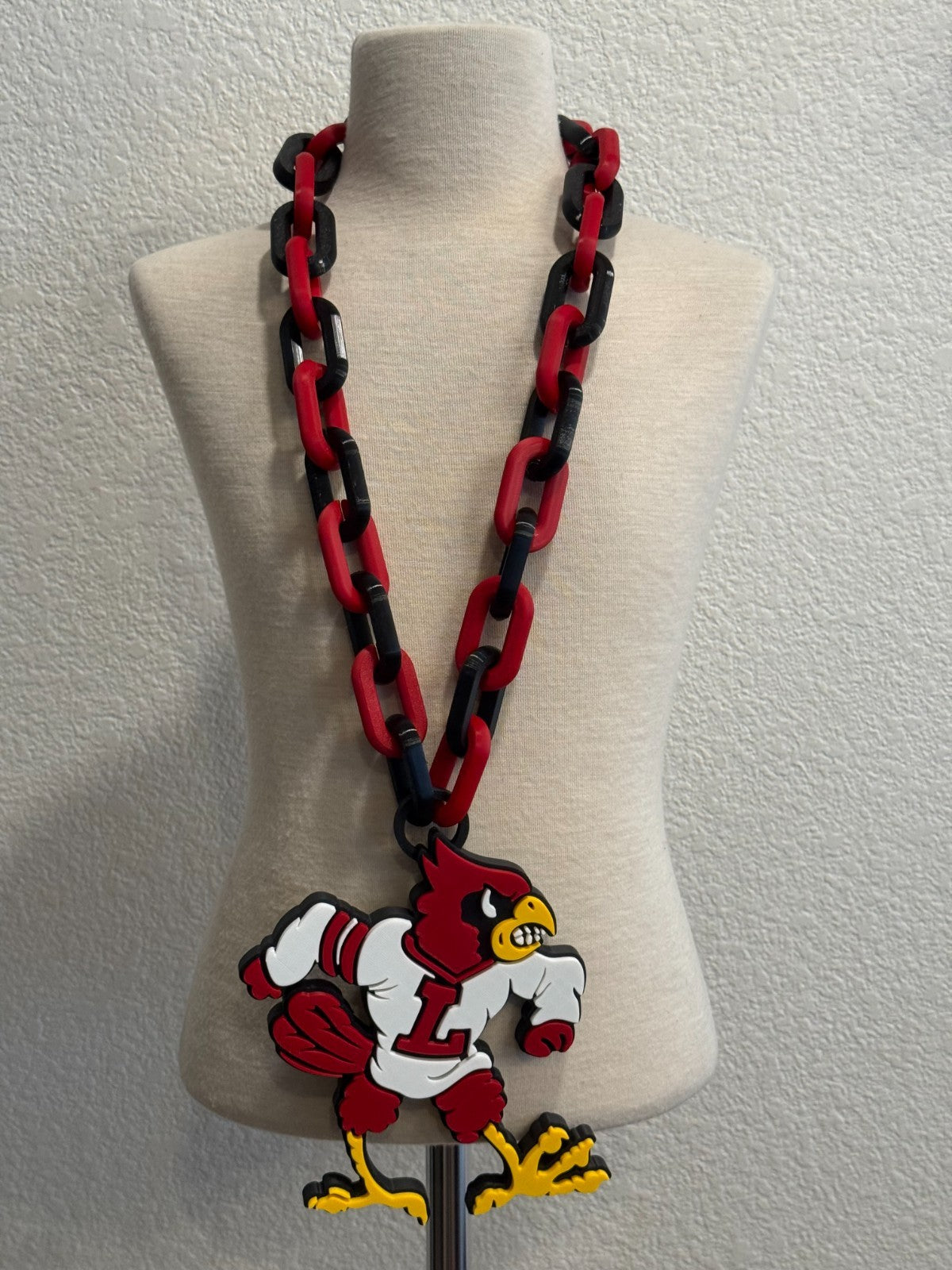 Louisville Cardinals Oversized Necklace Fan Chain Louisville First,Cards Forever