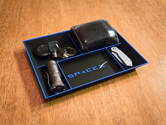 SpaceX EDC Dump Tray 3D Printed Valet Desk Organizer Nightstand Catchall