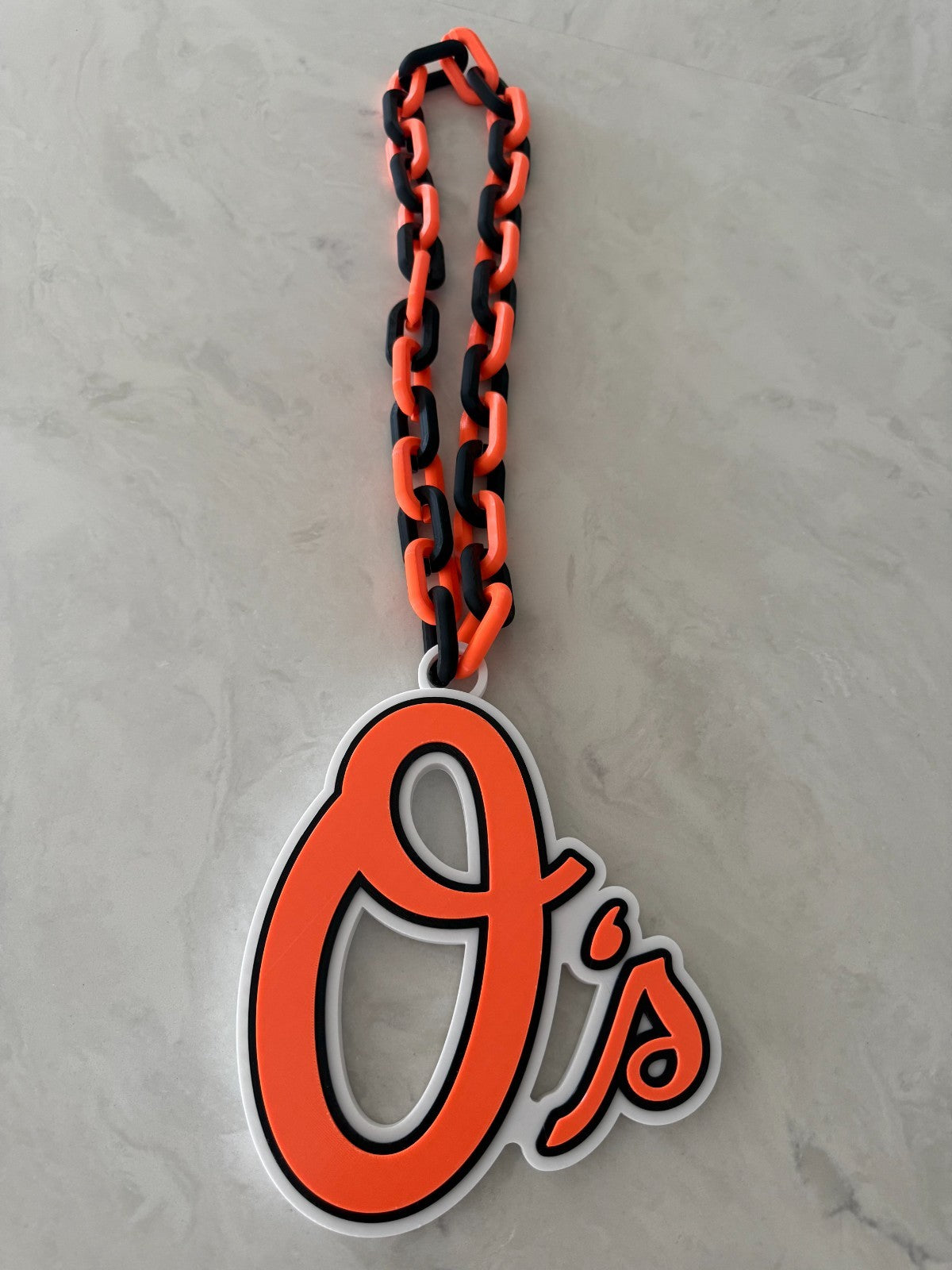 Baltimore Orioles Oversized Necklace Pendant Turnover Chain HandMade 3D Printed