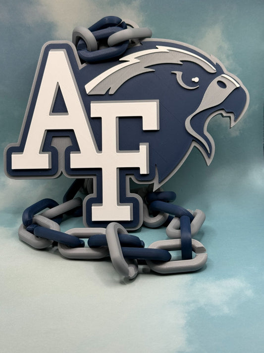Air Force Falcons Logo Oversized Necklace  Turnover Chain HandMade 3D Printed