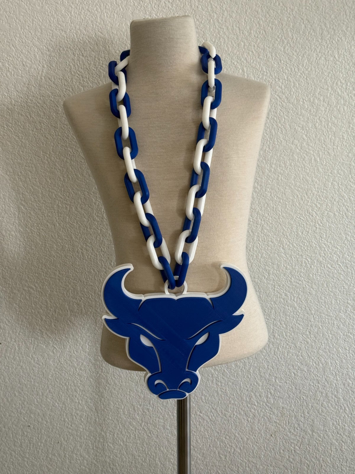 Buffalo Bulls Oversized Necklace Hype Chain NCAA Fan Big Logo Blue White