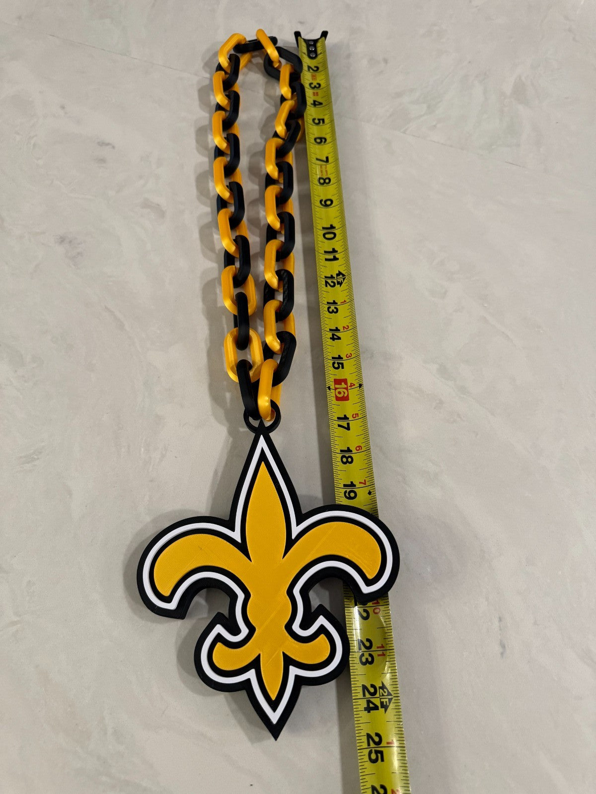 New Orleans Saints Oversized Logo Necklace HandMade 3D Printed