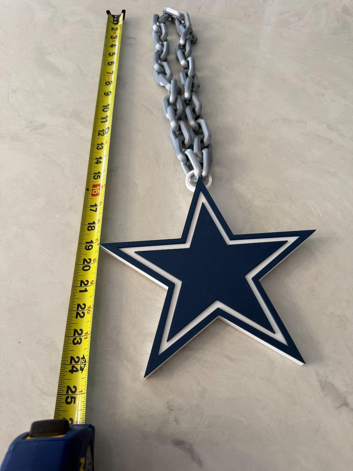 Dallas Cowboys Oversized Necklace Logo Pendant Hype Chain Handmade 3D printed