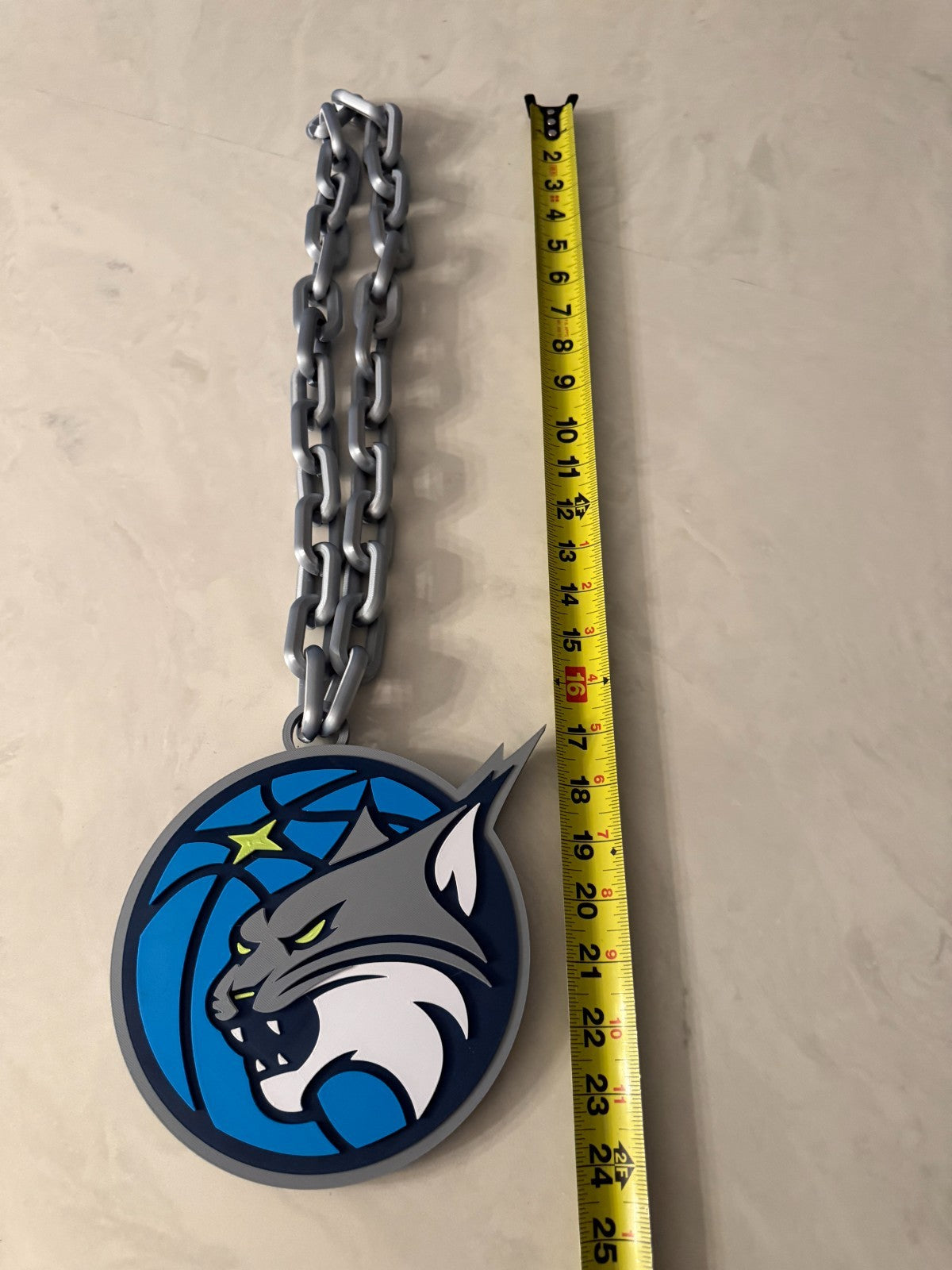 Minnesota Lynx Oversized Logo Necklace Turnover  Hype Chain WNBA Handmade 3D