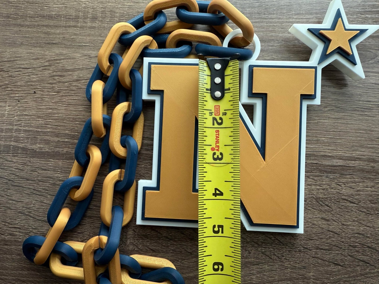 Navy Midshipmen Oversized Necklace, Hype Chain [Made To Order]