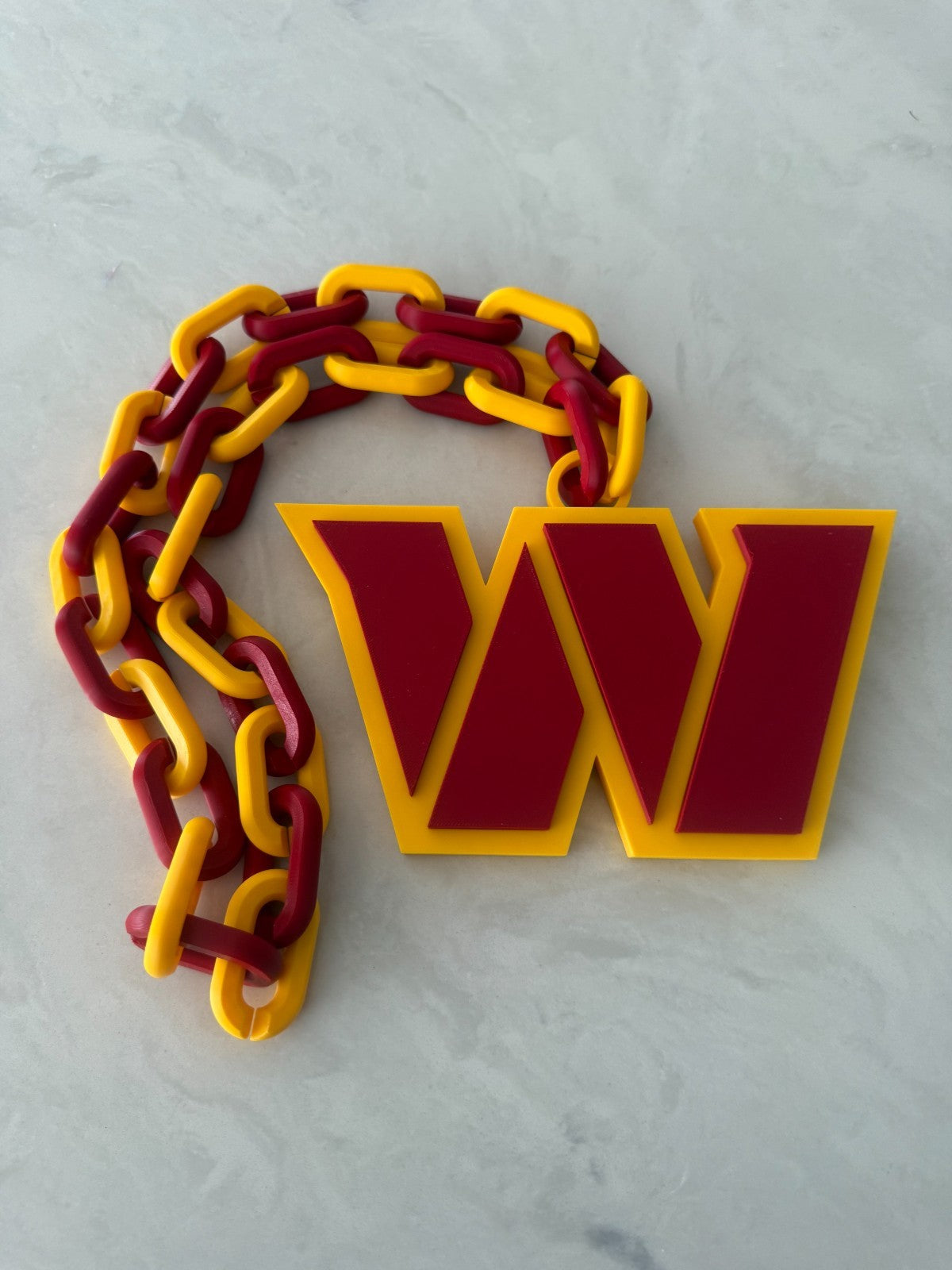 Washington Commanders Oversized Turnover Chain Necklace Pendant Handmade