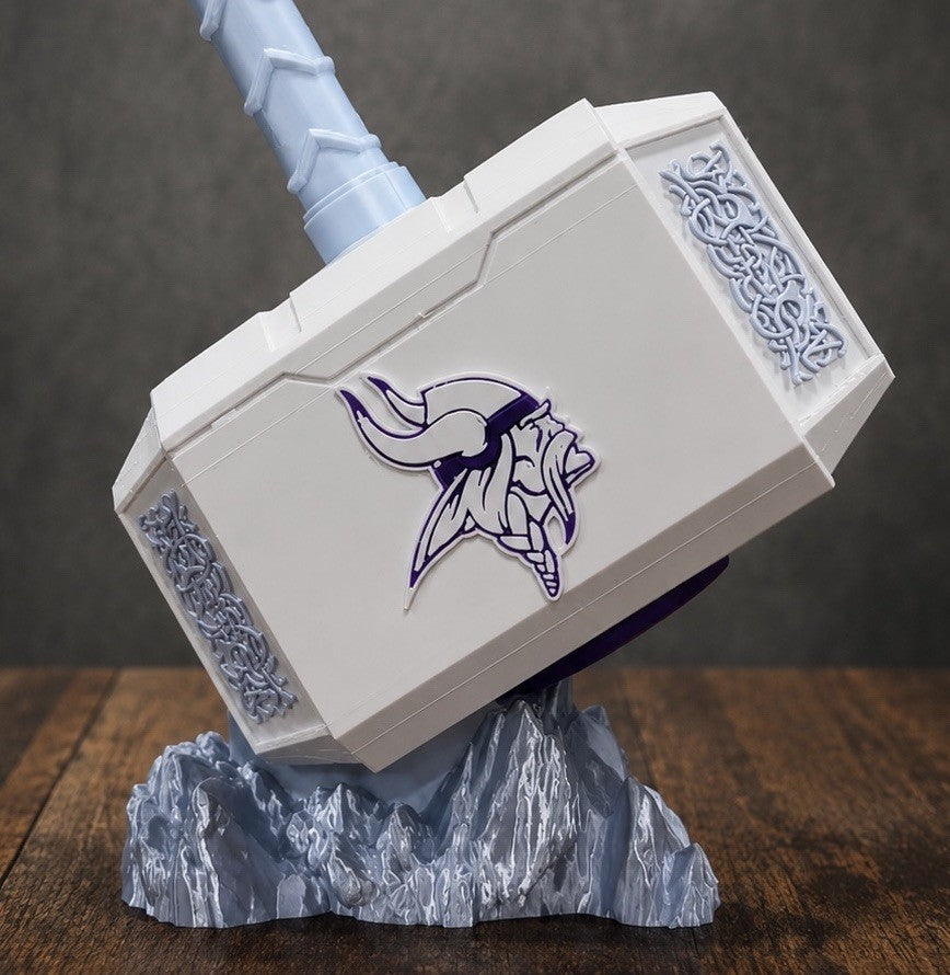 Minnesota Vikings Thor Hammer NFL INSPIRED Fan Gifts Man Cave Winter Warrior Alt