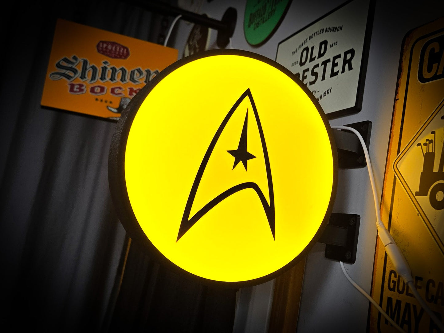 STARFLEET DELTA 12 Inch Light Box LED Sign 3D Printed Wall Decor Man Cave Garage