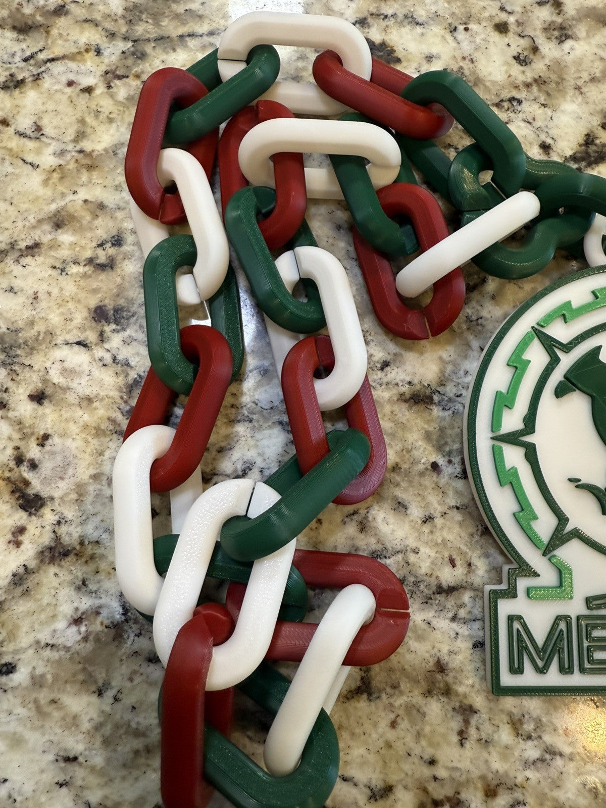 Mexico Soccer World Cup hype chain. 3d printed.  FIFA. Team Mexico