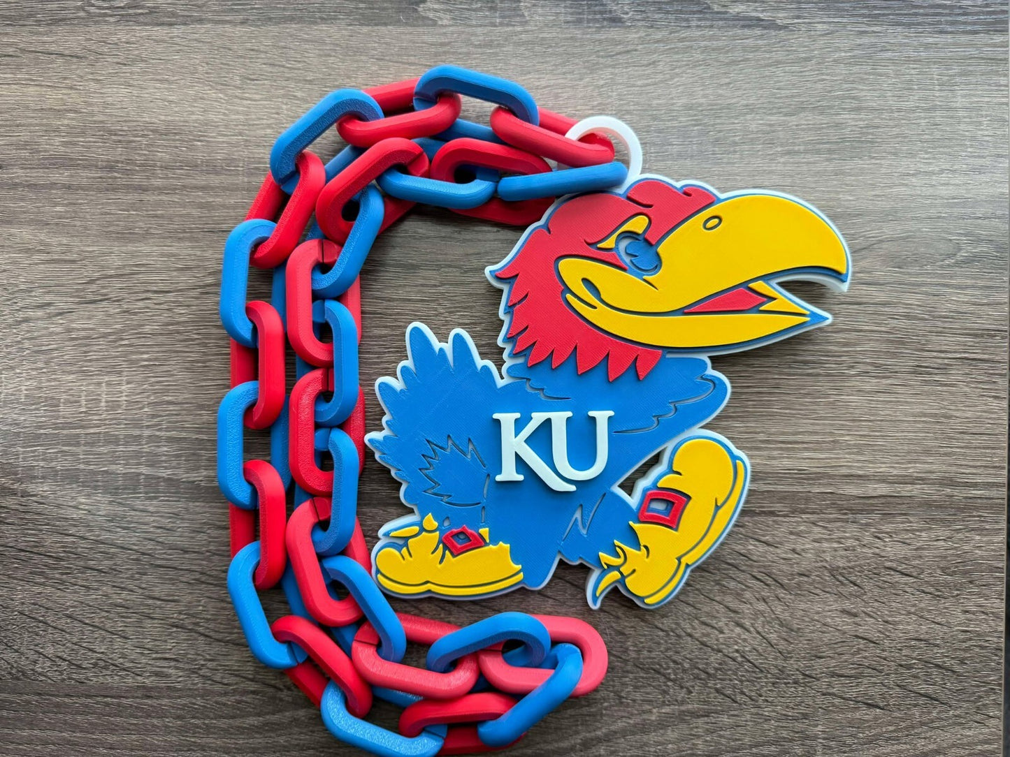 Kansas Jayhawks Oversized Necklace, Pendant Chain