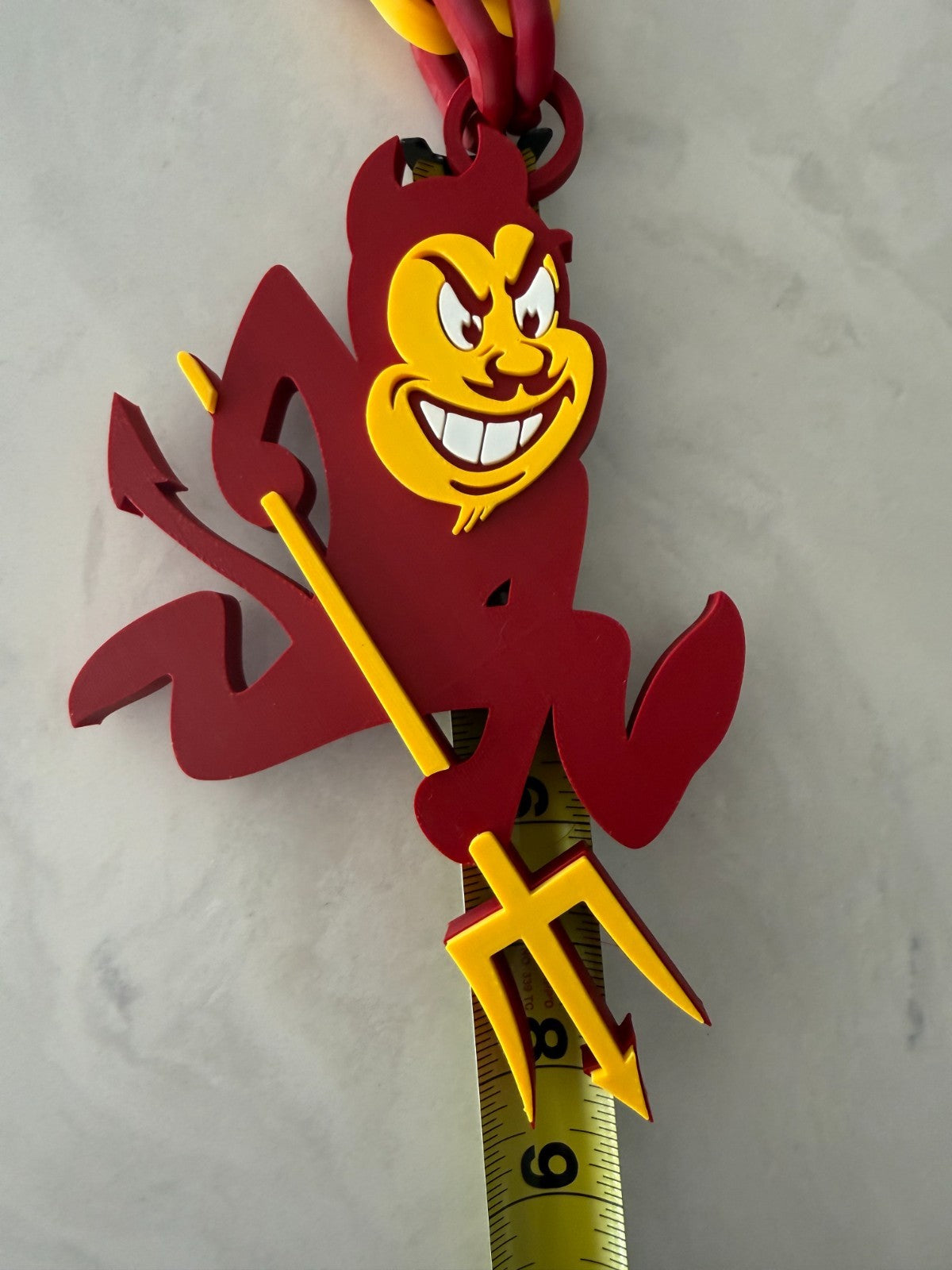 Arizona State Sun Devils Fan Oversized Necklace Pendant & Chain "Fear The Fork"
