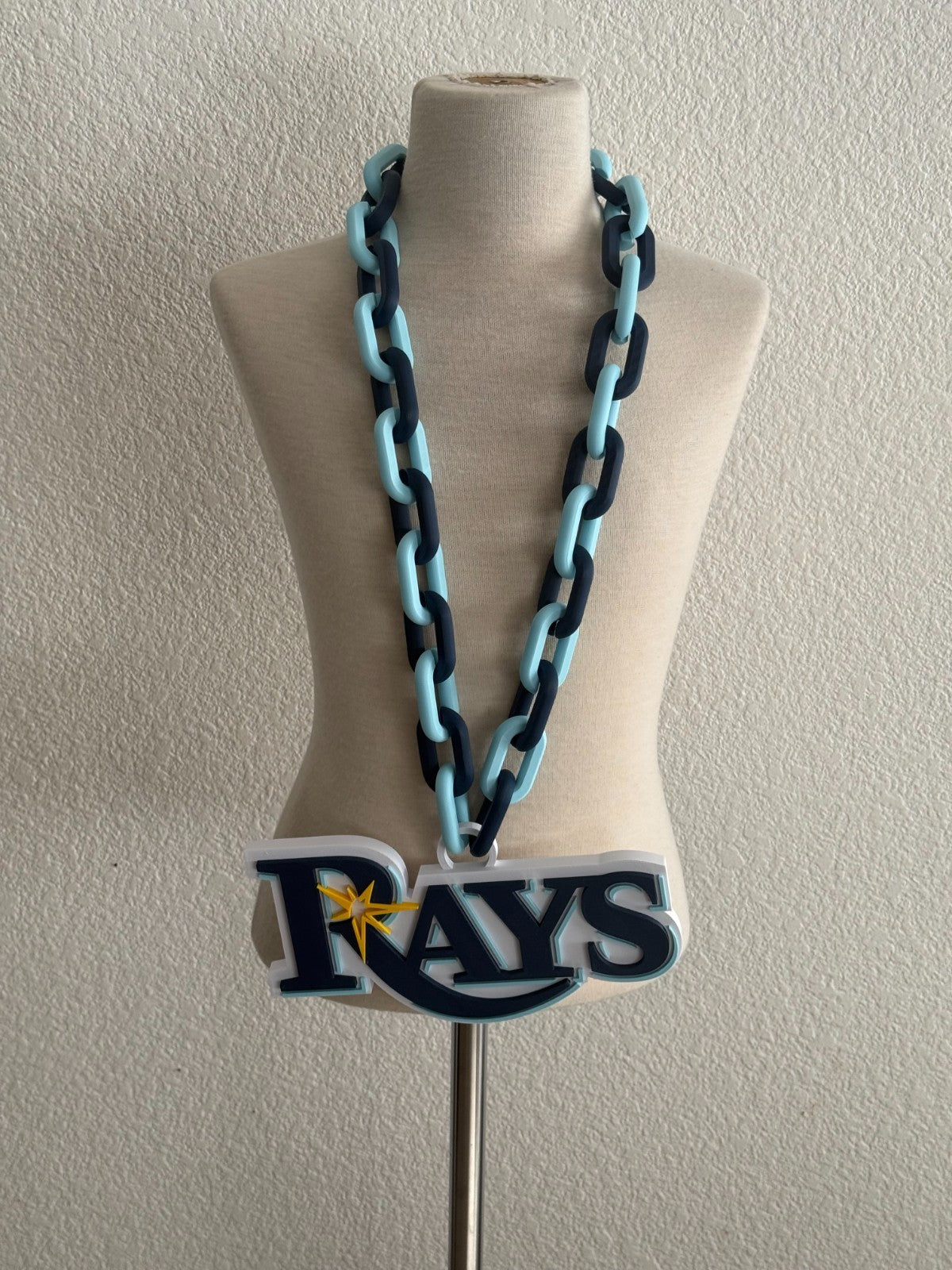 Tampa Bay Rays Oversized Necklace, Pendant Turnover Chain HandMade 3D Printed
