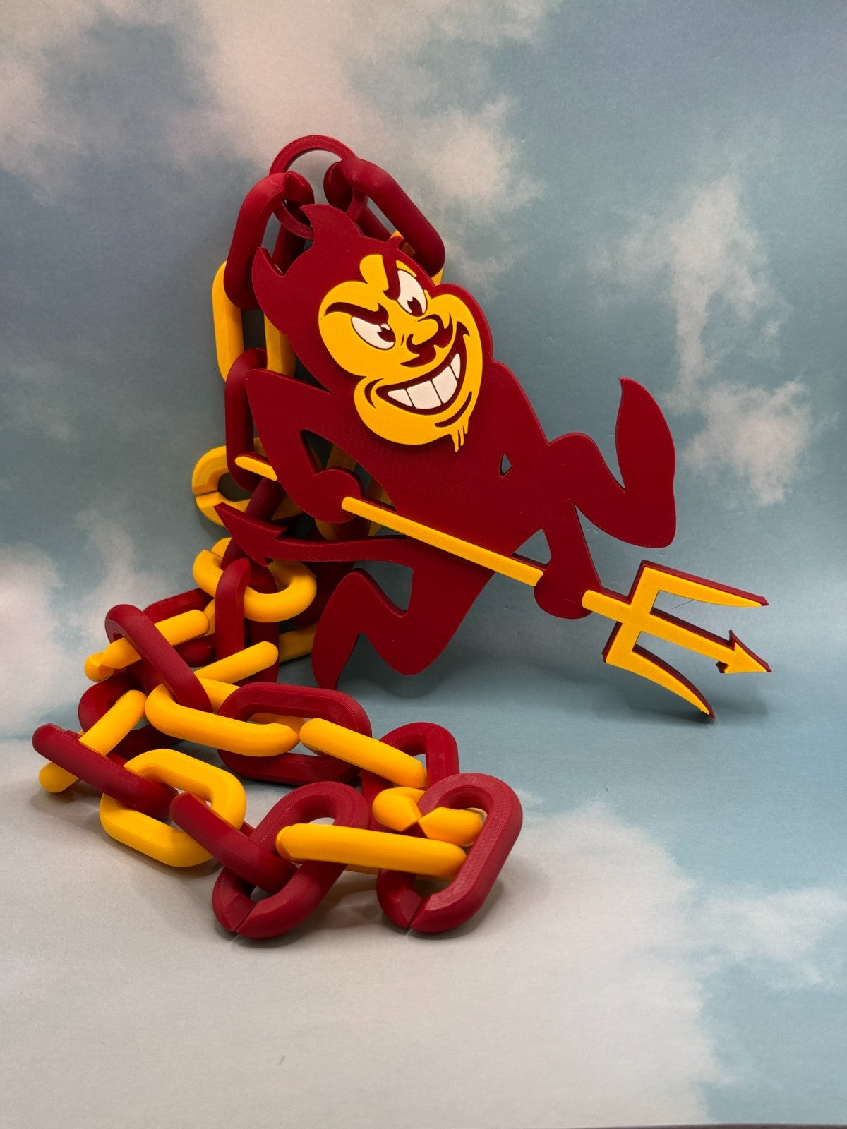 Arizona State Sun Devils Fan Oversized Necklace Pendant & Chain "Fear The Fork"