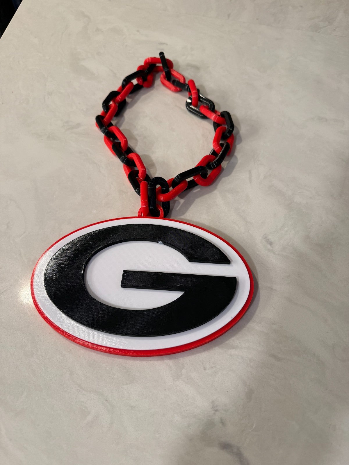 Georgia Bulldogs Logo Oversized Necklace, Hype Pendant Chain