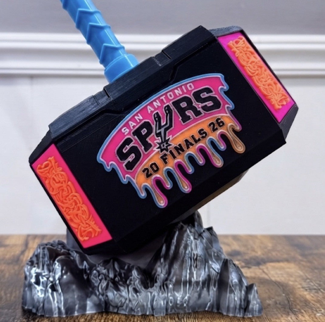 San Antonio Spurs Fiesta Thor Hammer & Rock NBA Finals Unique Fan Gift Man Cave