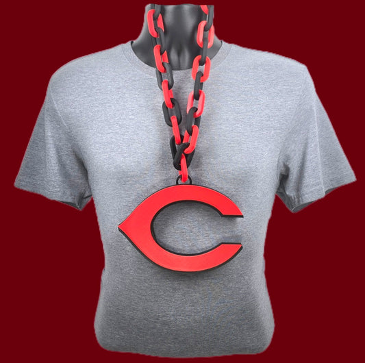 Cincinnati Reds Fan Chain MLB Big Logo Oversized Necklace Baseball Game Day