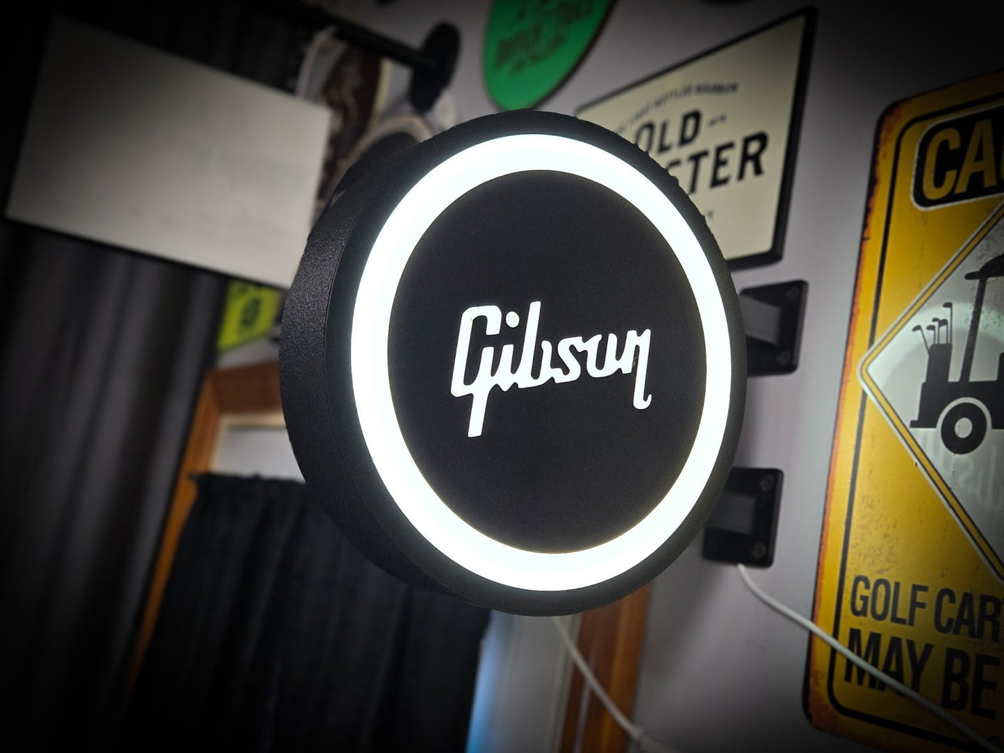 GIBSON 12 Inch Light Box LED Sign 3D Printed Wall Decor Man Cave Garage