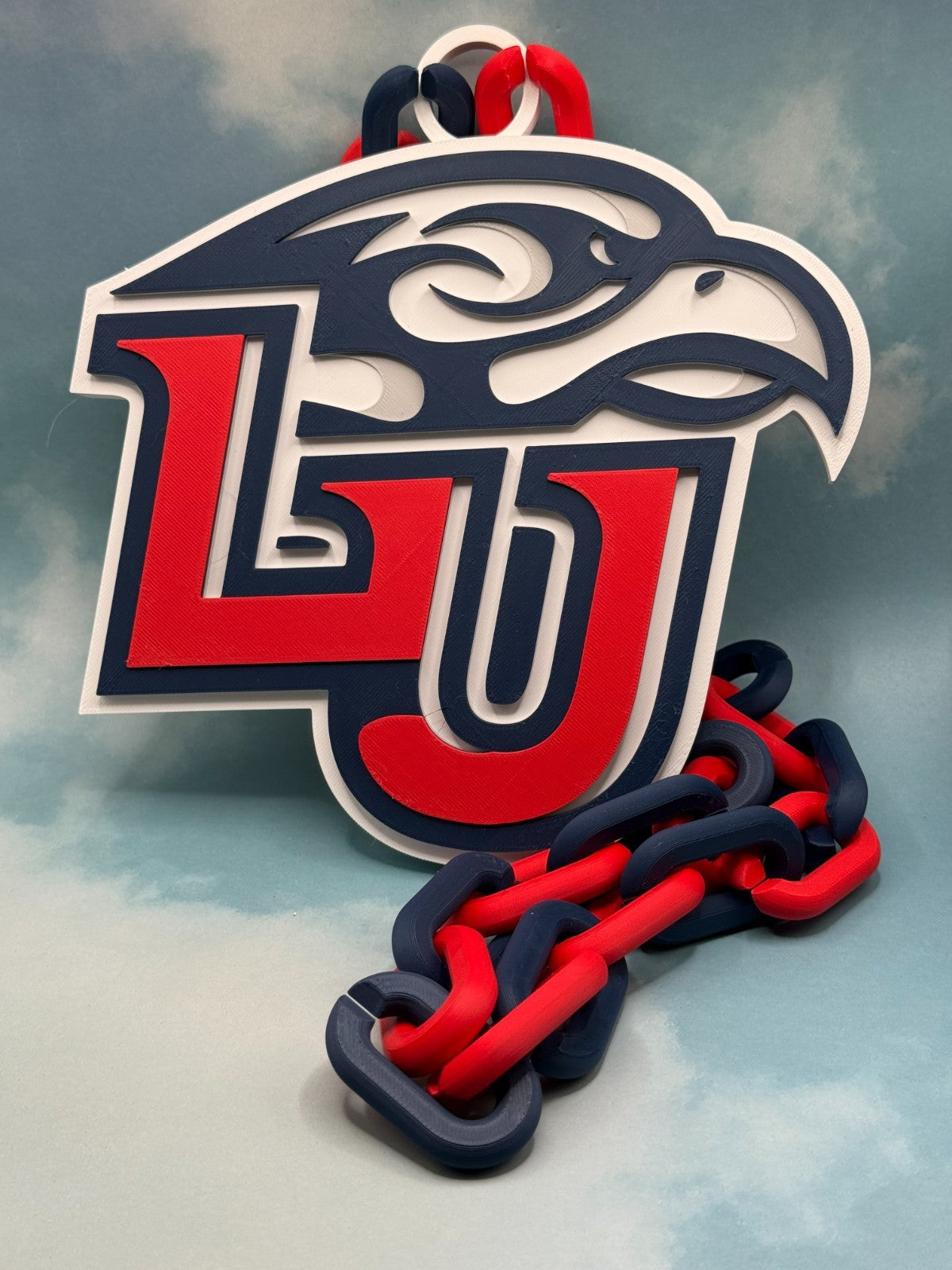 Liberty Flames Logo Oversized Necklace Pendant Hype Chain Handmade 3D Printed
