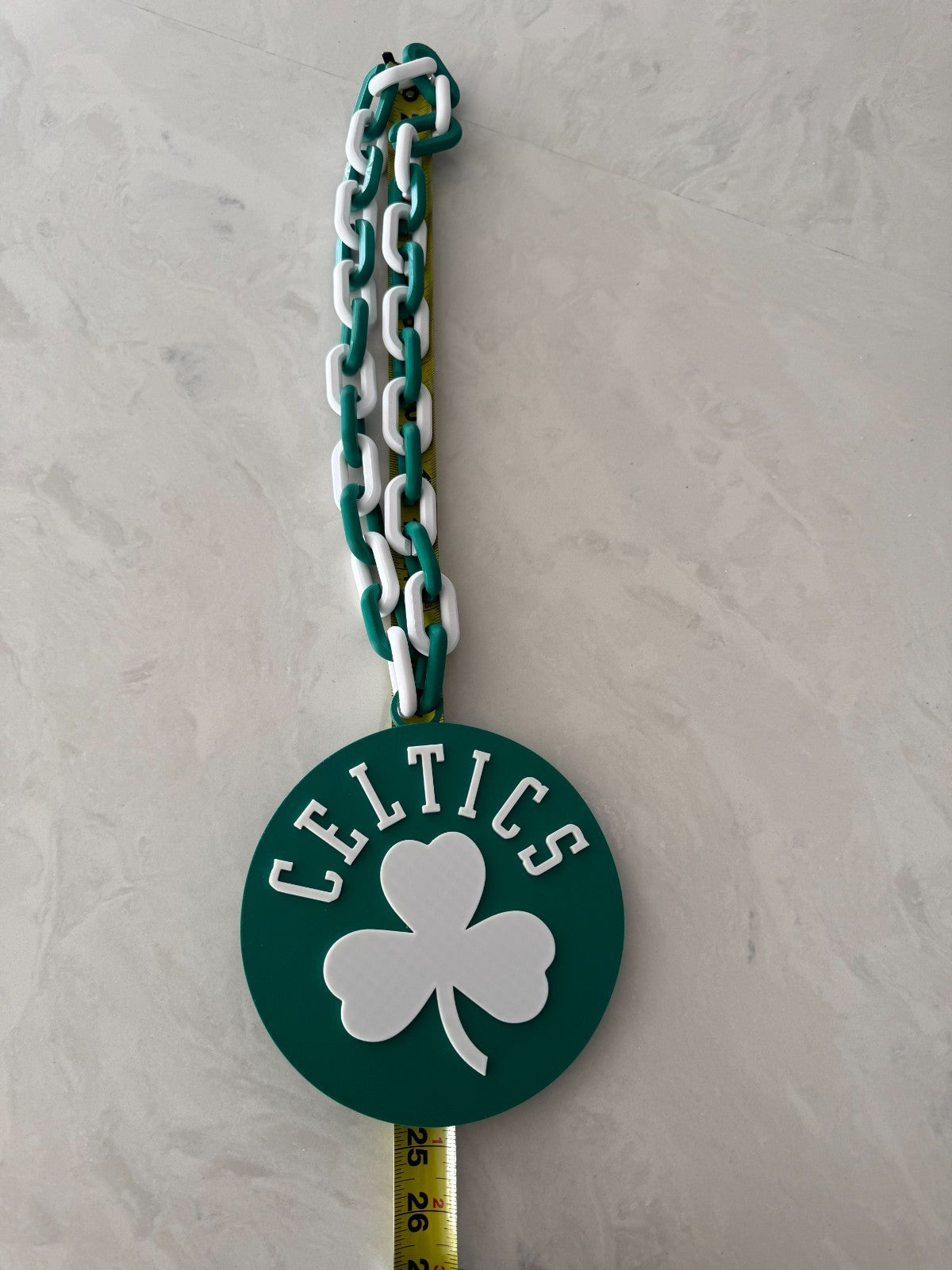 Boston Celtics Fan Chain Necklace 3D Printed Oversized NBA Turnover Chain Green