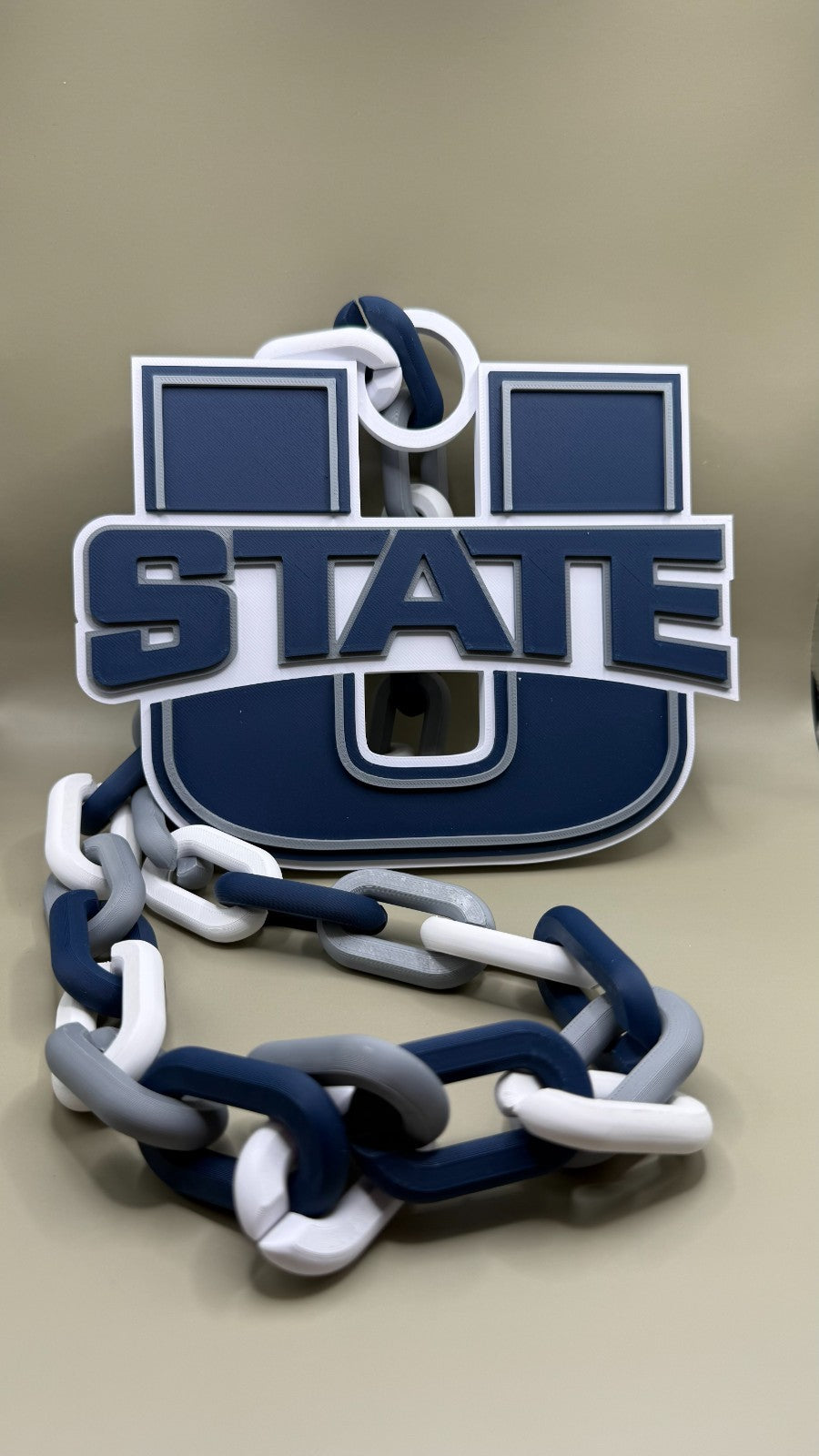 Utah State Aggies Logo Oversized Necklace Hype Pendant Chain HandMade 3D Printed