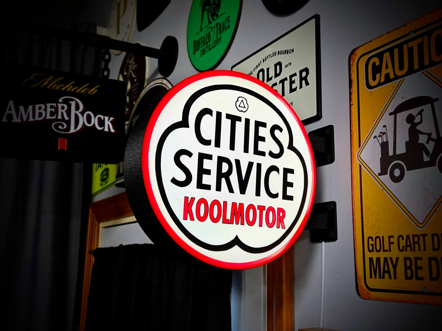 CITIES SERVICE 12 Inch Light Box LED Sign 3D Printed Wall Decor Man Cave Garage